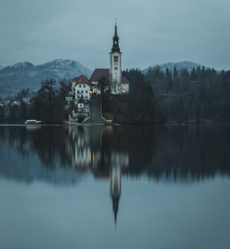 Pilgrimage Church of Bled at night